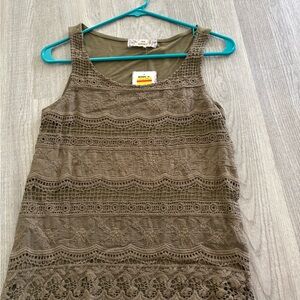 Pink Republic Green Cropped Embellished Tank Top